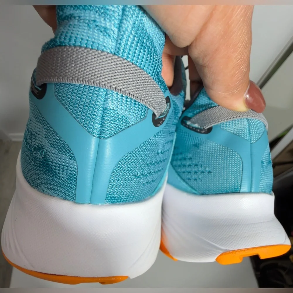 Saucony Blue Athletic Running Shoes with Orange Trim